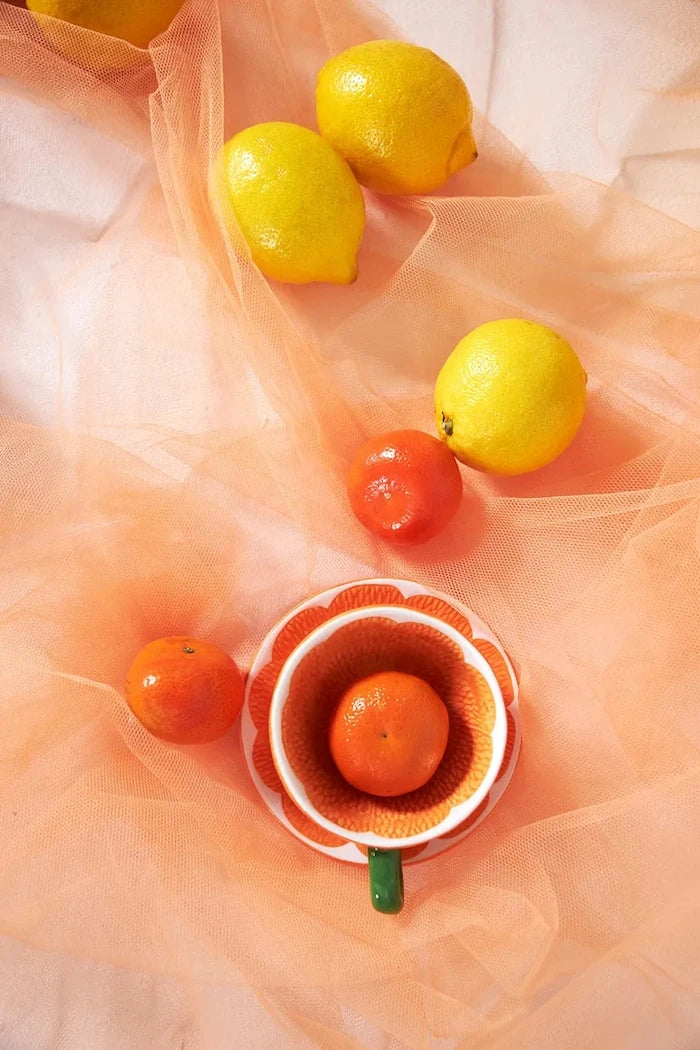 Чаша и чинийка Byon Mandarie Orange 250 ml