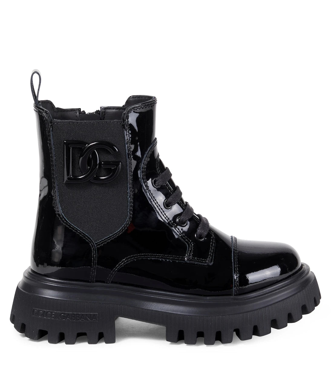 Dolce&Gabbana Kids - DG patent leather combat boots