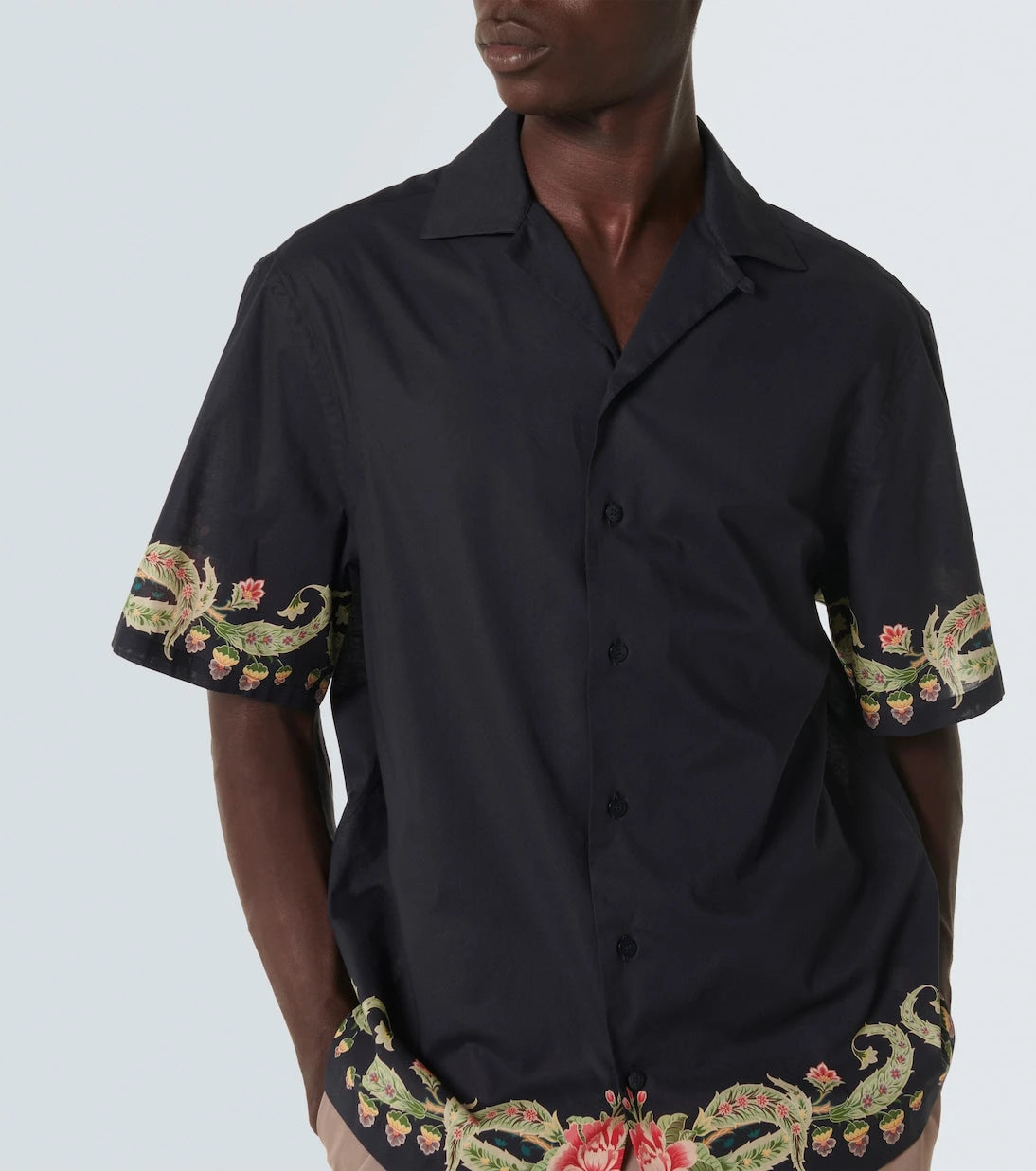 Etro - Floral cotton bowling shirt