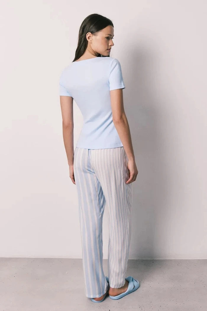 women'secret pamuklu elastanlı iki parçalı kadın pijama takımı