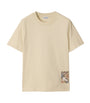 Beige Check-Patch T-Shirt