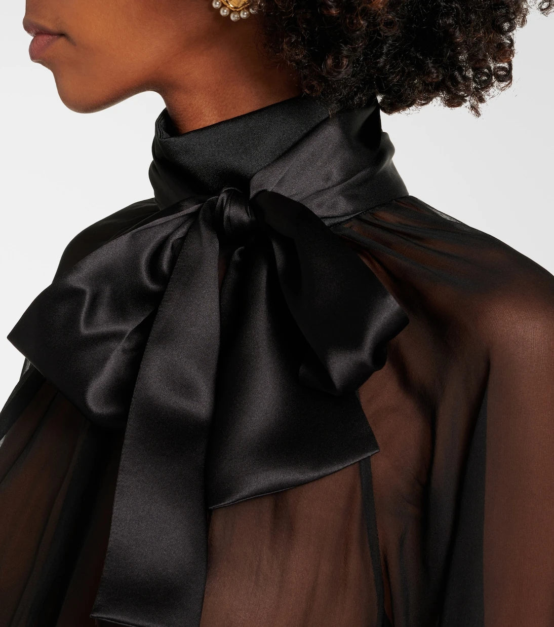 Dolce&Gabbana - Bow-detail silk chiffon blouse