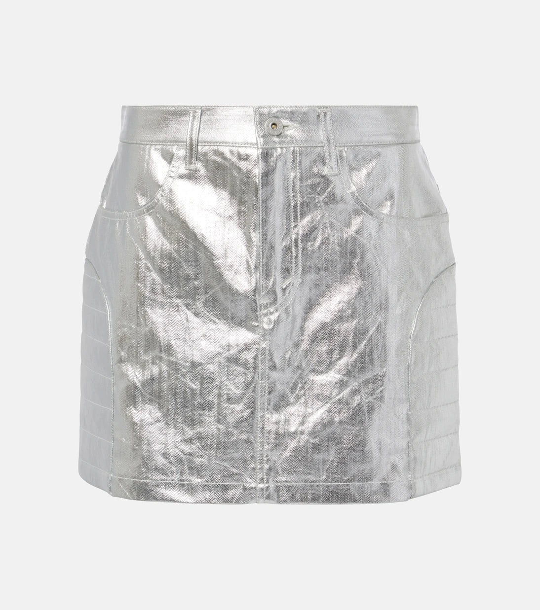 Junya Watanabe - Metallic-effect cotton miniskirt