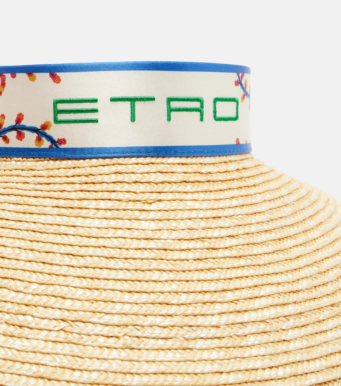 Etro - قبعة قش واقية من الشمس مزينة بالشعار