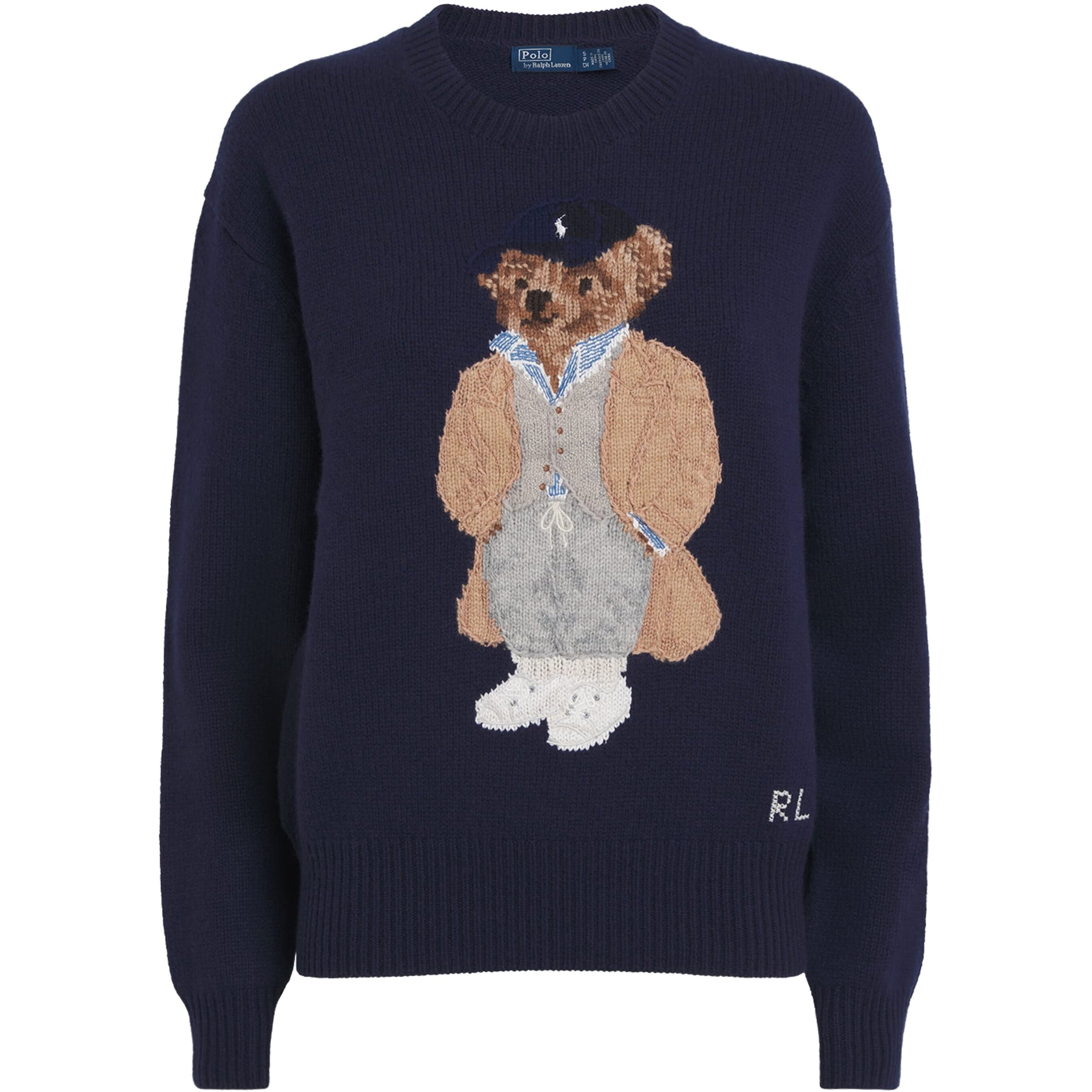 Wool-Cashmere Polo Bear Sweater