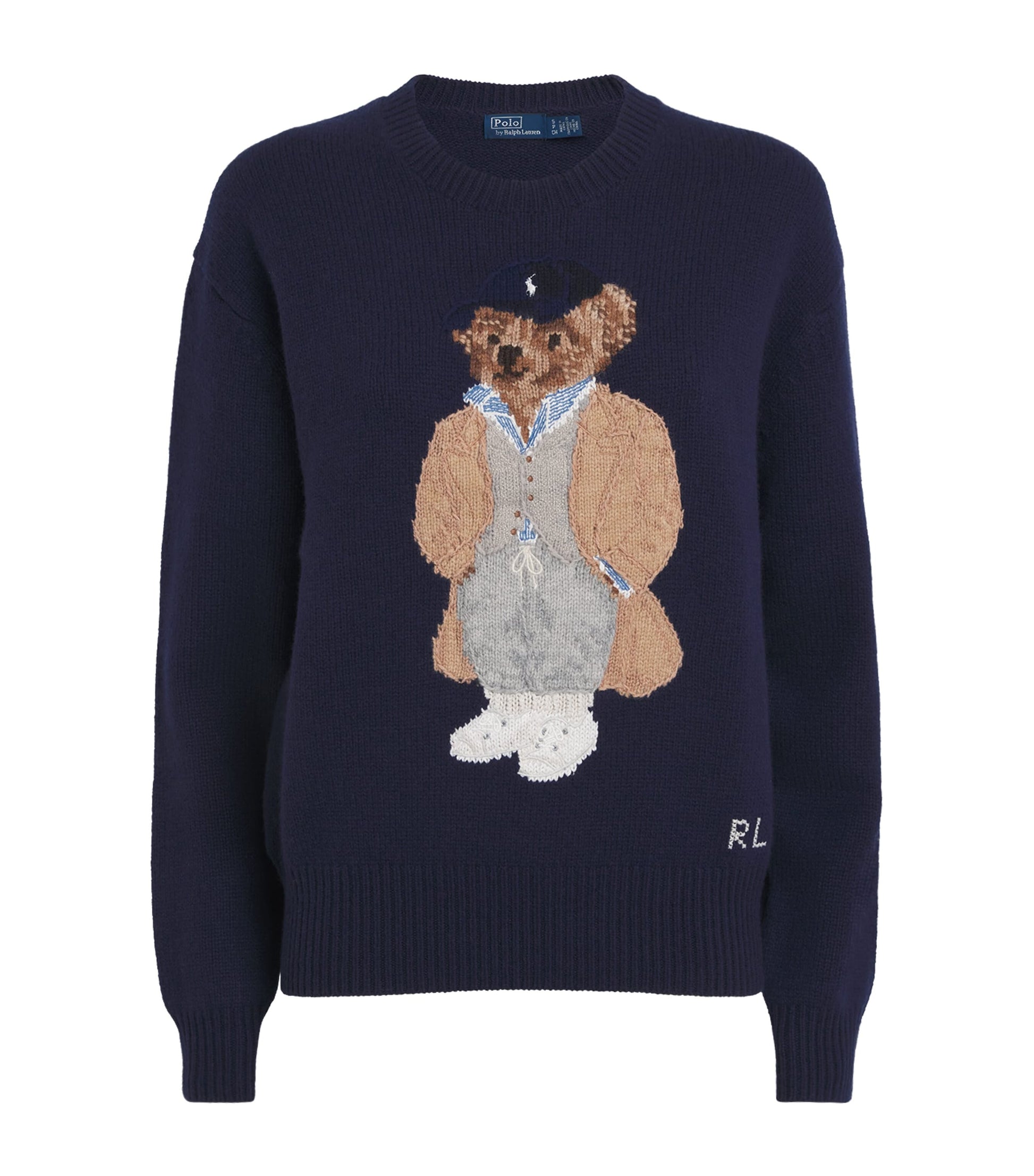 Wool-Cashmere Polo Bear Sweater