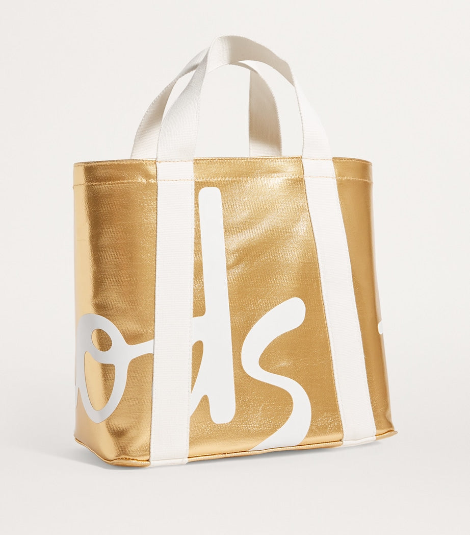 Harrods Gold Mini Cotton Logo Tote Bag