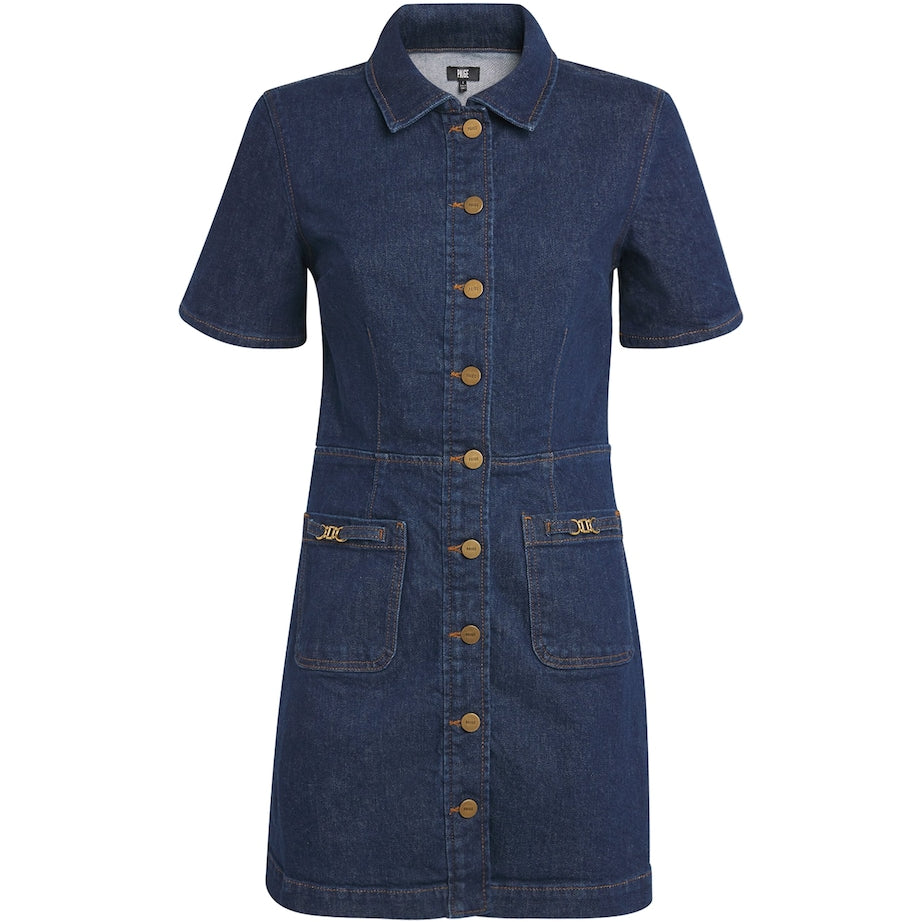 PAIGE Blue Denim Clementine Mini Dress