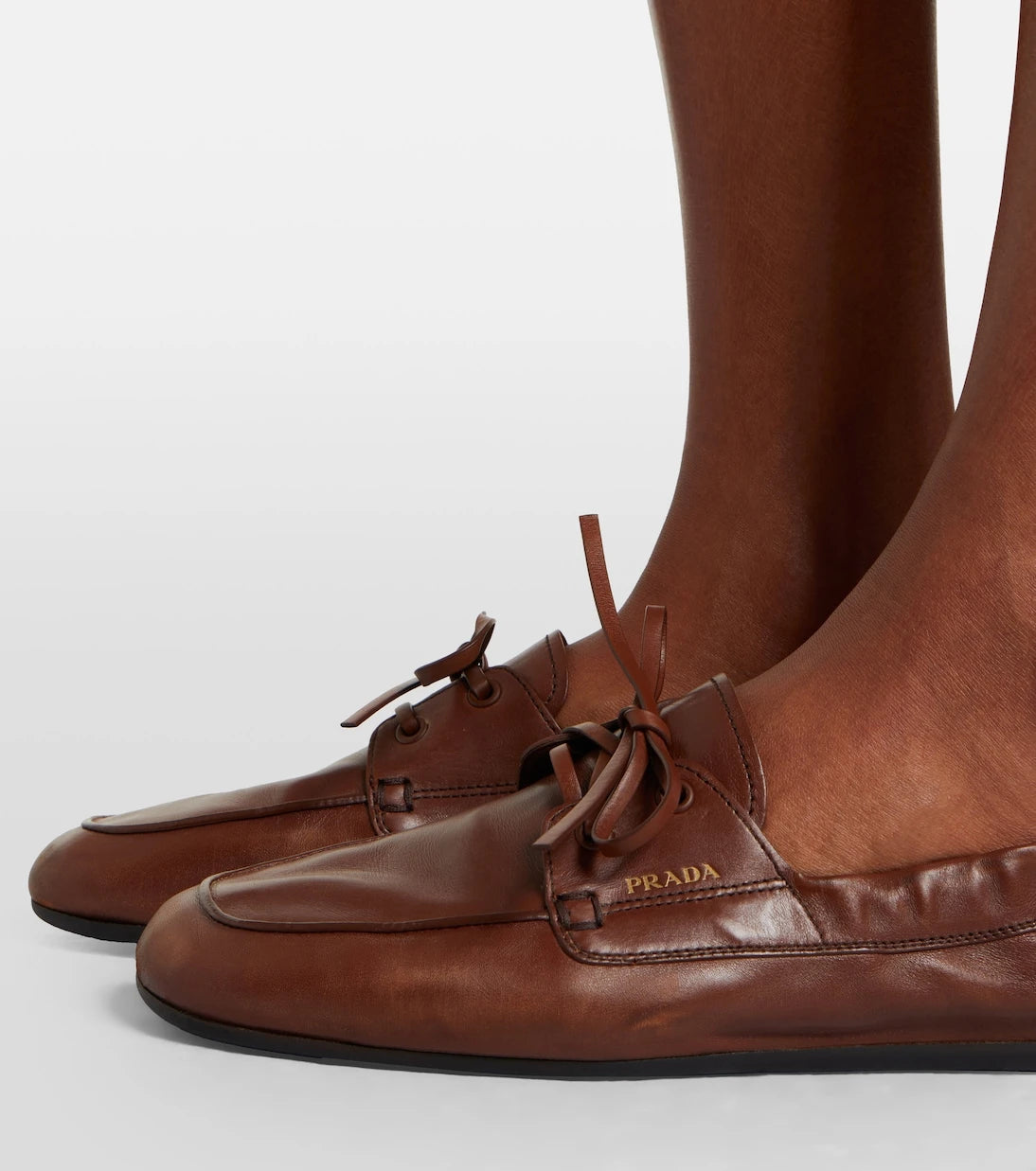 Prada - Shuffle leather boat shoes