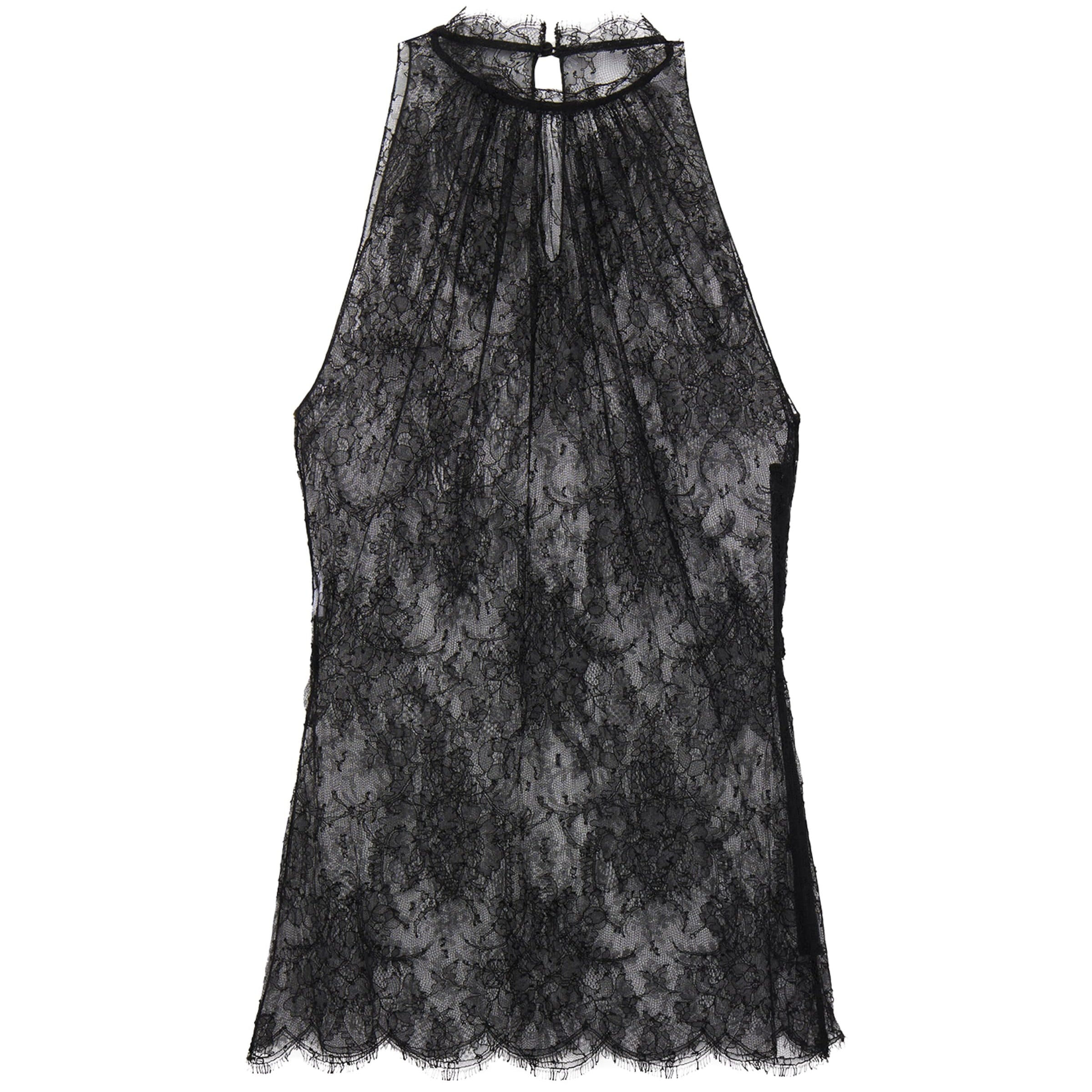 McQueen Black Lace Sleeveless Top
