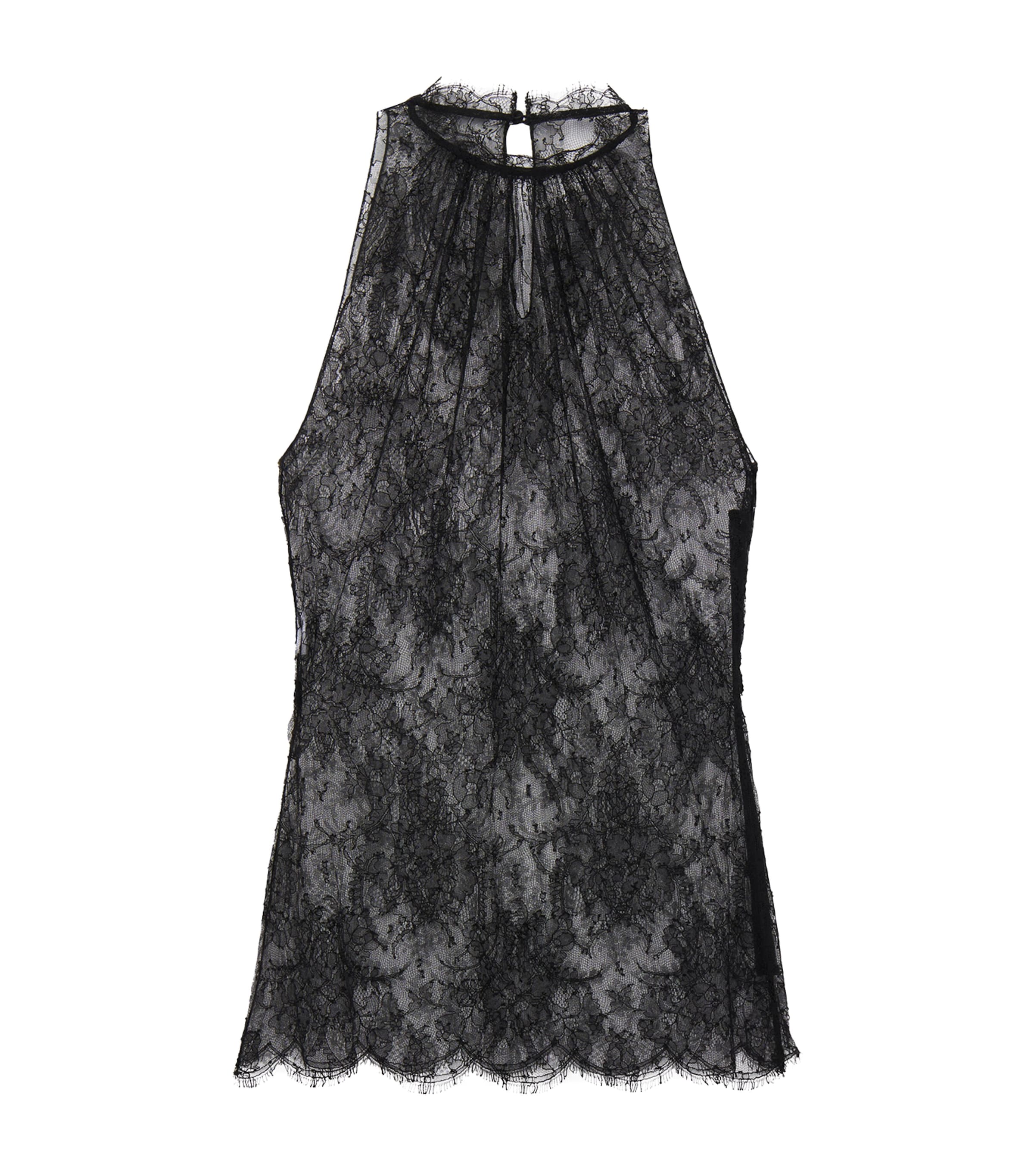 McQueen Black Lace Sleeveless Top