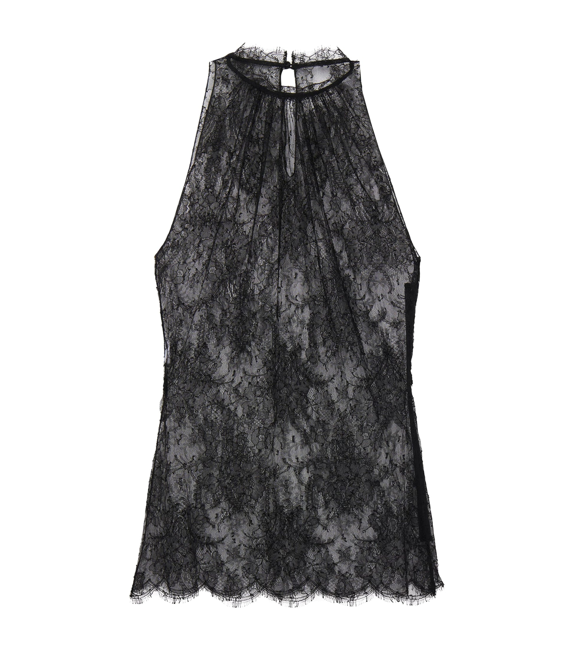 McQueen Black Lace Sleeveless Top