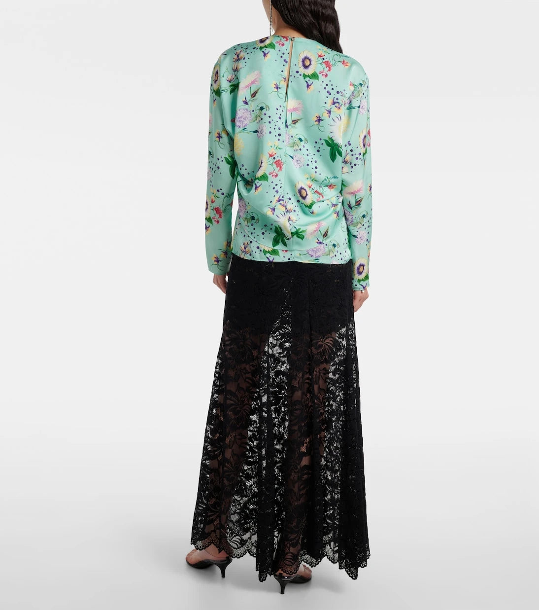 Rabanne - Layered floral satin blouse