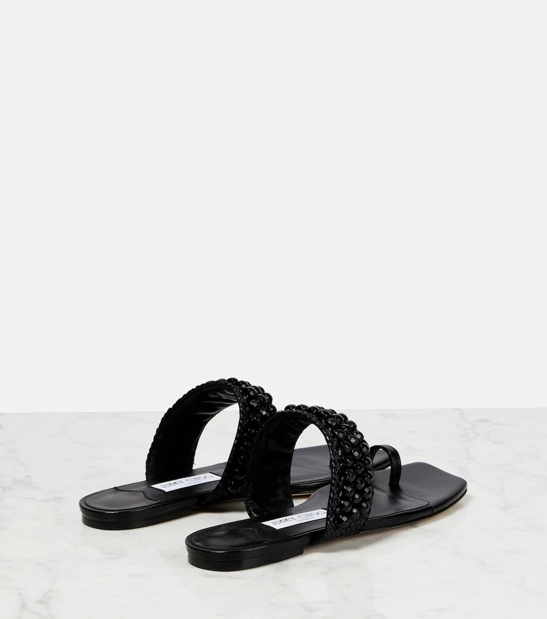 Jimmy Choo - Amoure Flat embellished raffia sandals