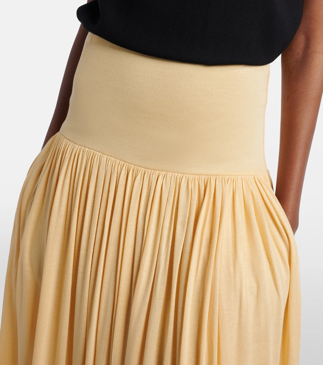 Toteme - Gathered jersey midi skirt