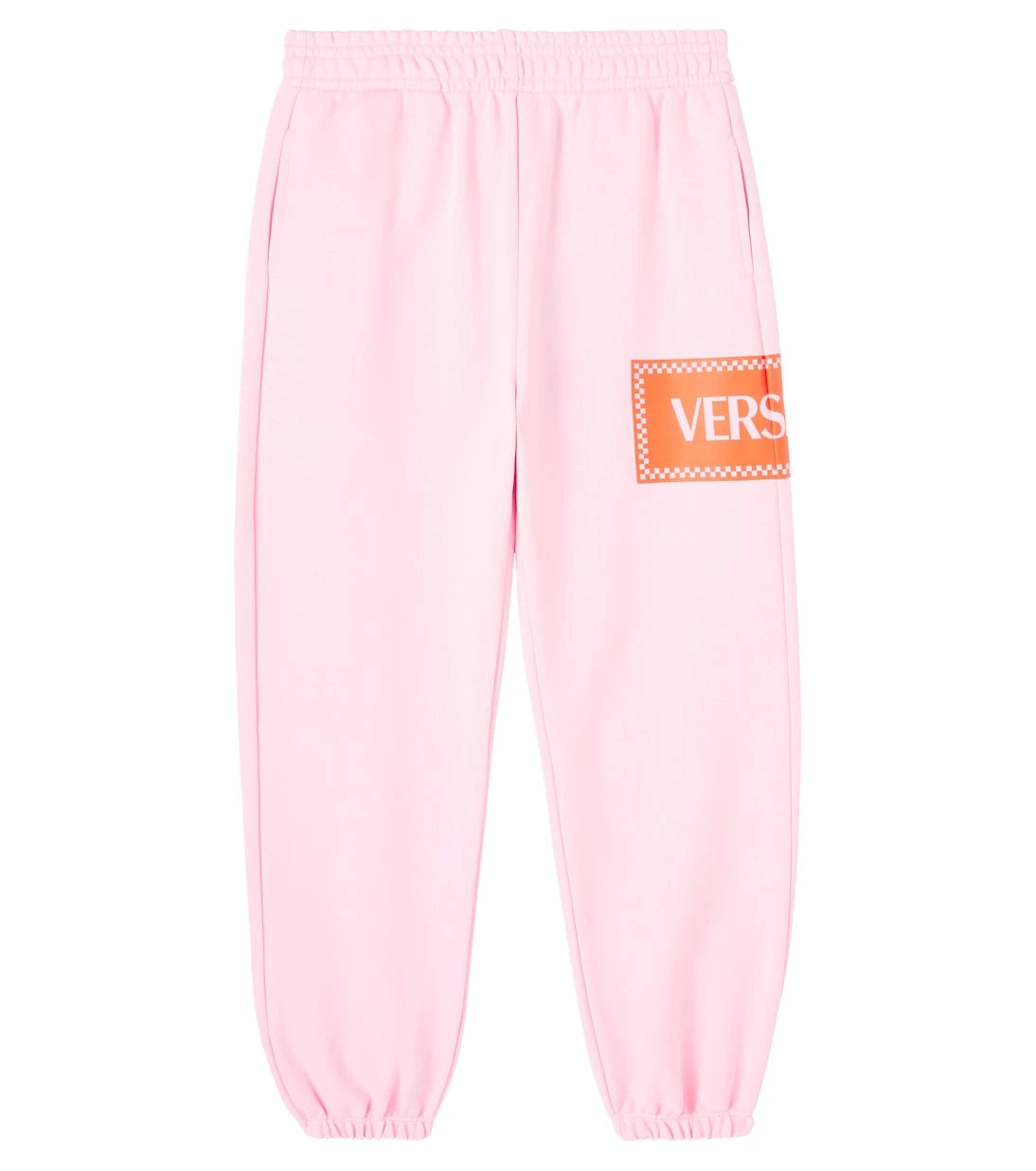Versace Kids - بنطلون رياضي قطني جيرسي مزين بشعار الماركة