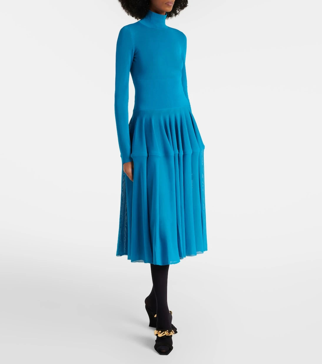 Alaïa - Wave Jewel 110 حذاء مفتوح بكعب ويدج من الشمواه
