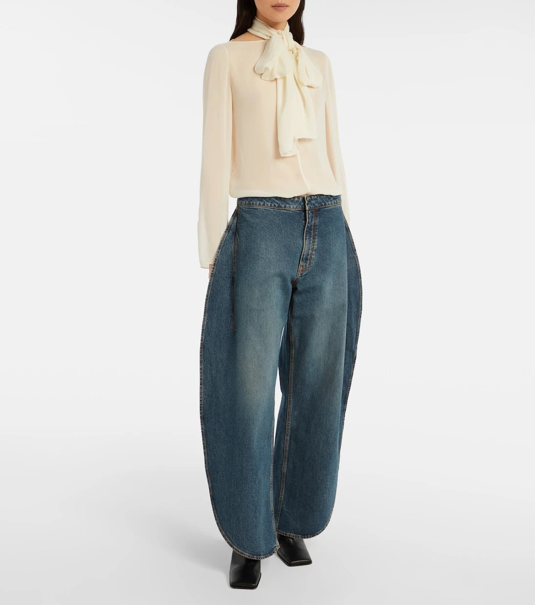 Alaïa - Sheer tie-neck blouse