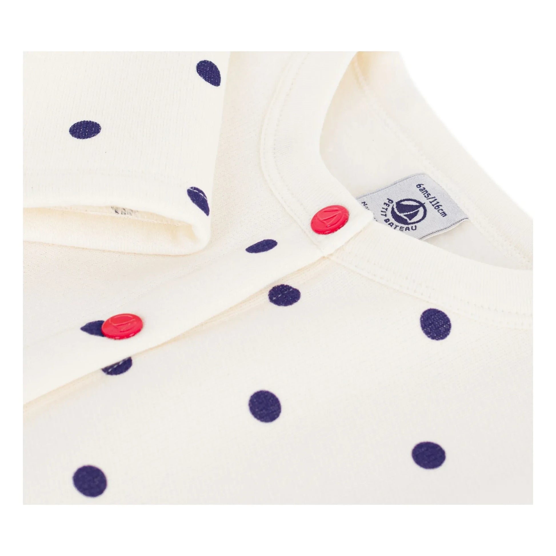 Petit Bateau - Molton Polka Dot Cardigan | Ecru