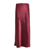 Vince Red Satin Crinkled Midi Skirt