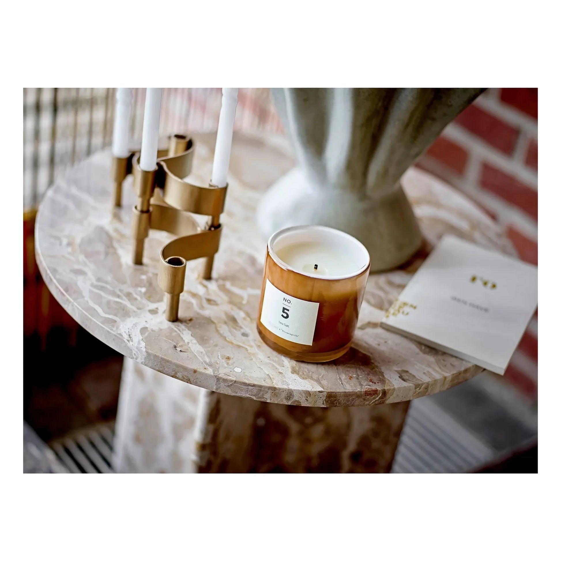 Bloomingville - Jasmia side table in marble | Brown
