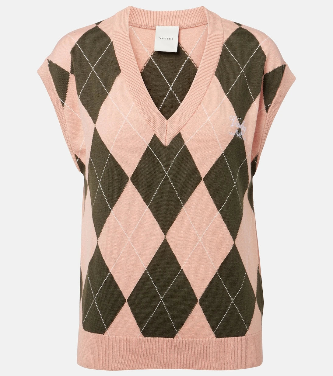 Varley - Avika argyle cotton-blend sweater vest