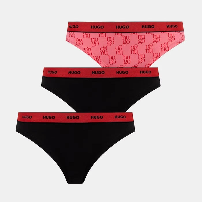 HUGO Kadın Pamuk Elastan Triplet Thong Design 3'lü