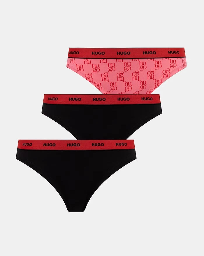 HUGO Kadın Pamuk Elastan Triplet Thong Design 3'lü