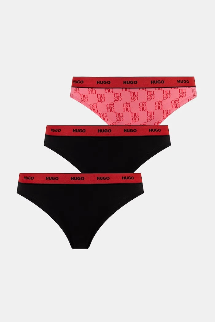 HUGO Kadın Pamuk Elastan Triplet Thong Design 3'lü