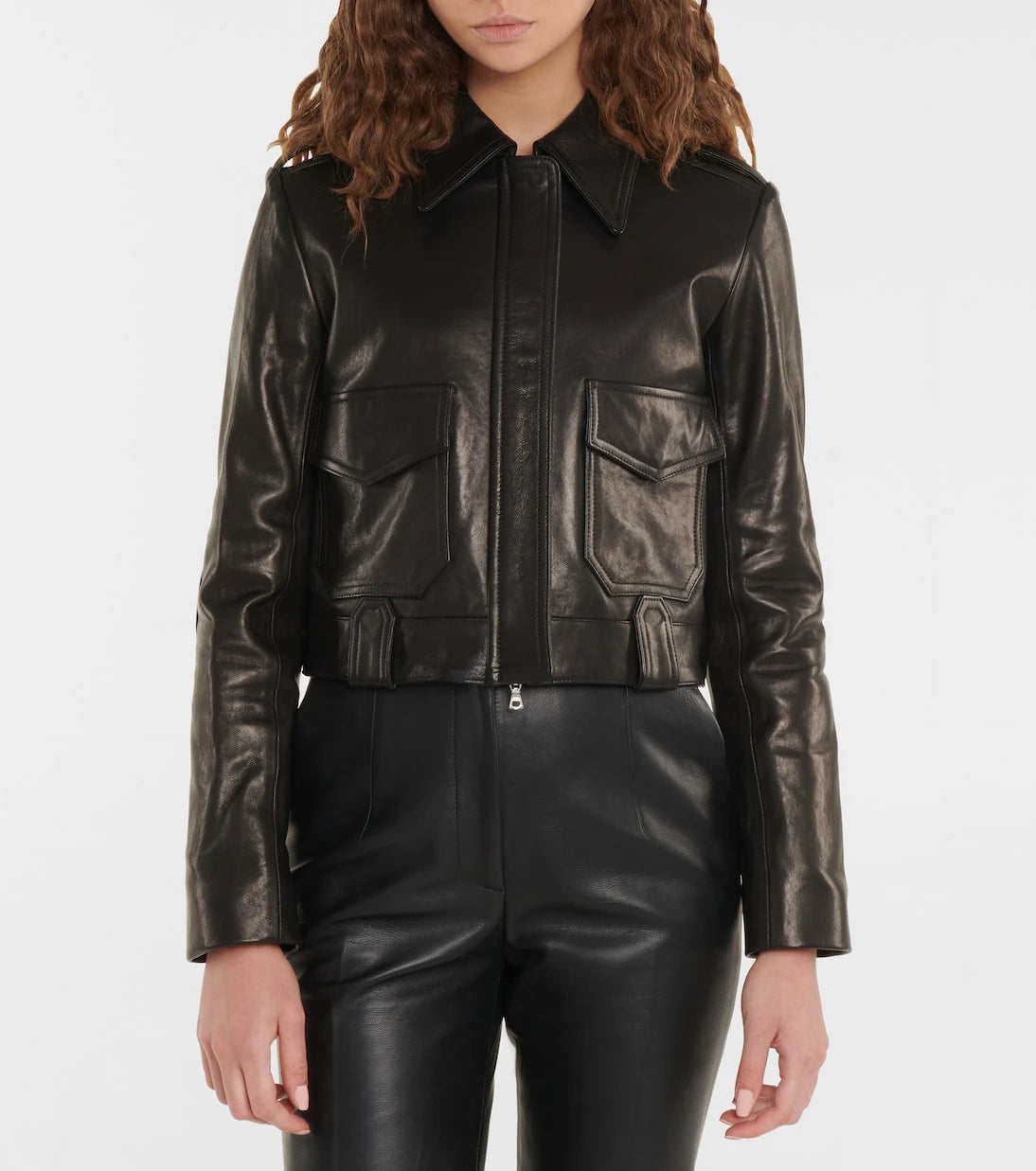 Khaite - Cordelia leather crop jacket