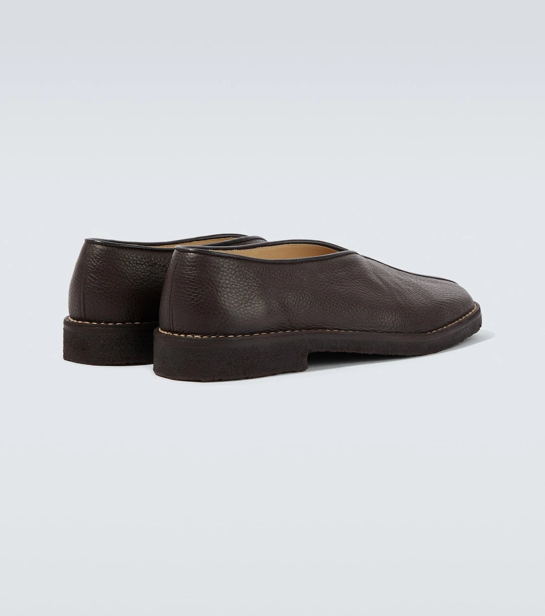 Lemaire - Piped leather slip-on shoes