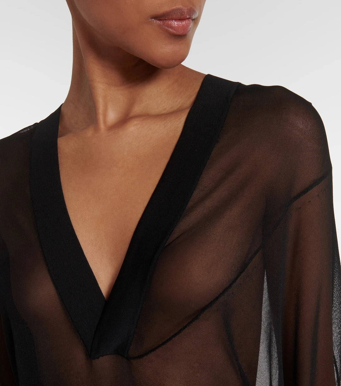 Alaïa - Sheer hooded bodysuit