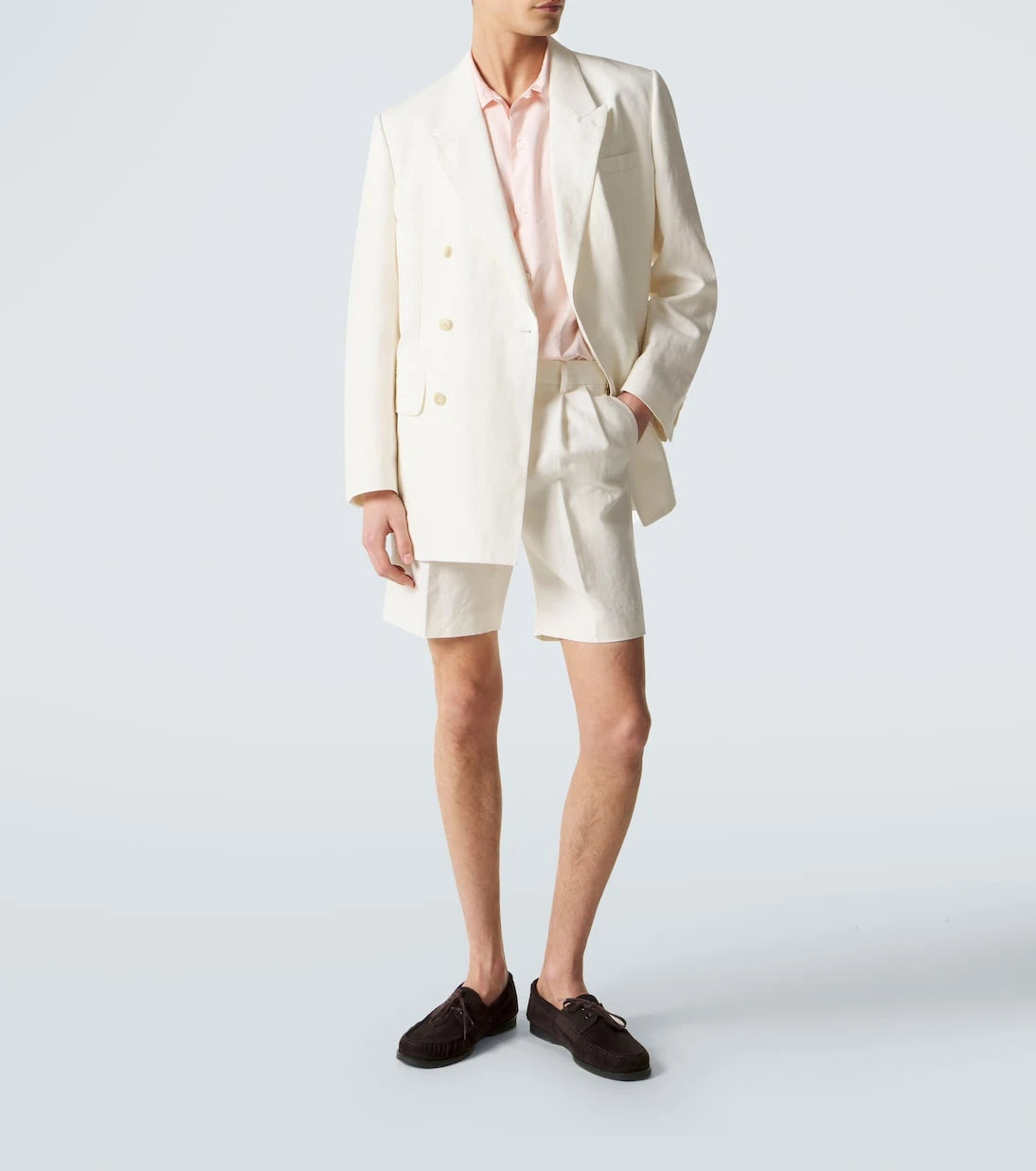 Auralee - Double-breasted wool, cotton, and linen blazer