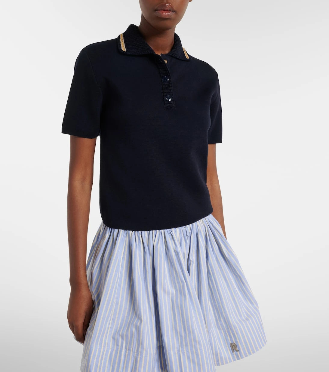 Moncler - Knitted cotton polo shirt
