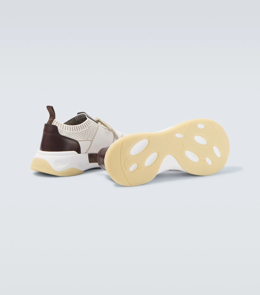 Berluti - Shadow leather-trimmed knitted sneakers
