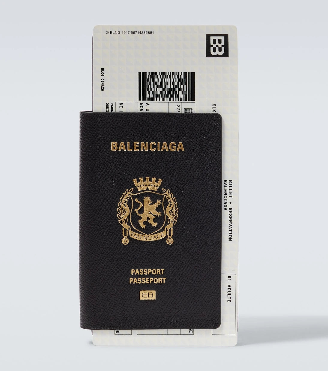 Balenciaga - محفظة جواز سفر طويلة جلدية