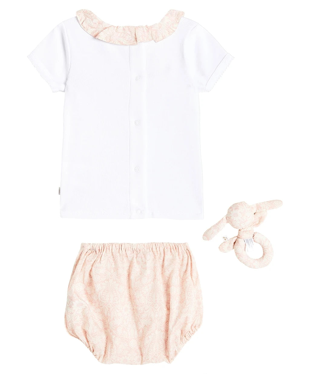Bonpoint - Baby cotton top, bloomers and rattle set