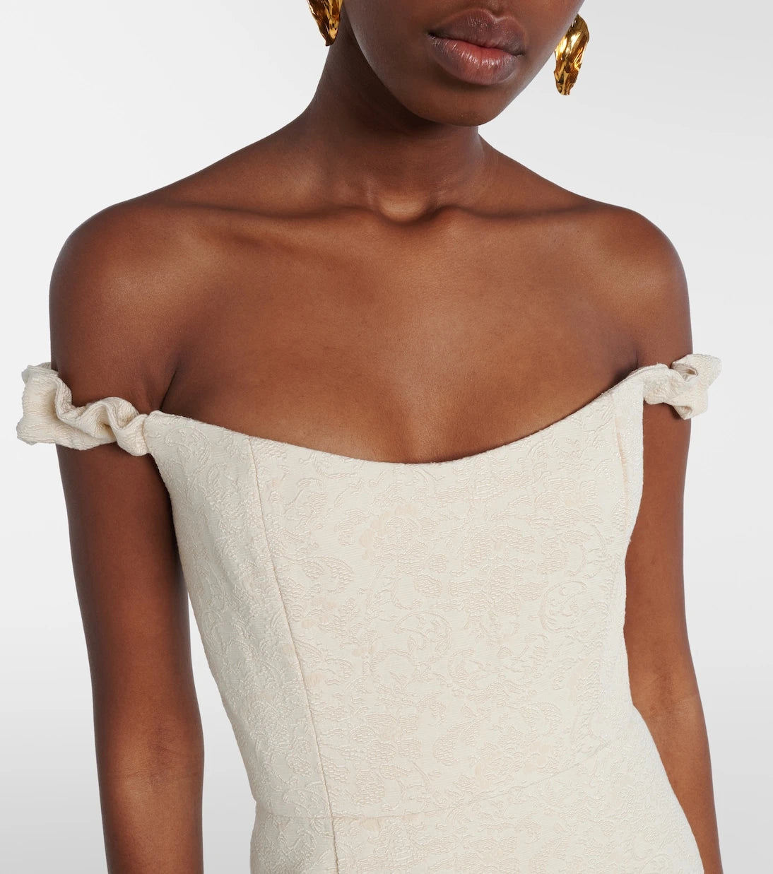 Markarian - Bridal Amina wool-blend jacquard midi dress