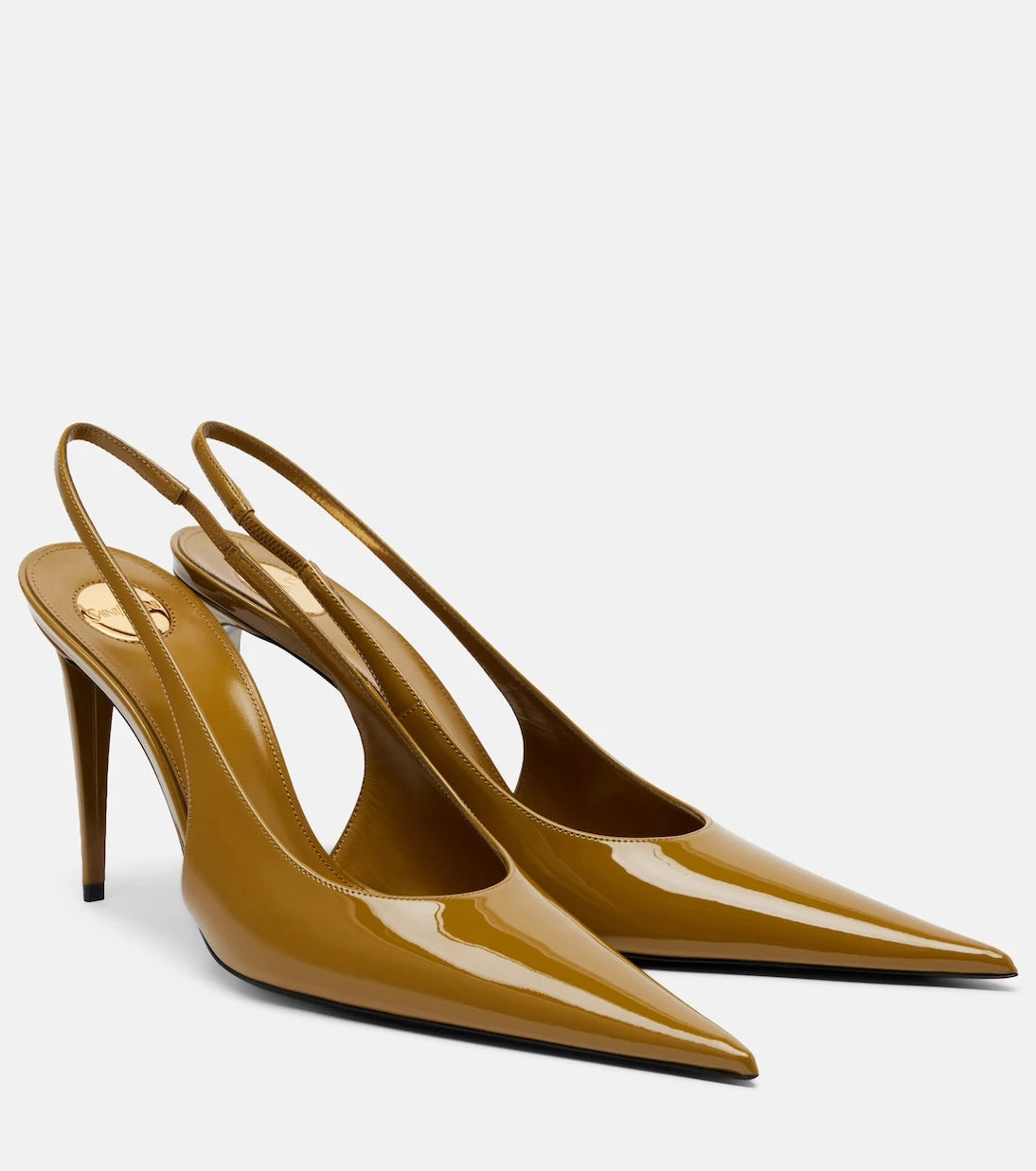 Saint Laurent - Guermantes patent leather slingback pumps