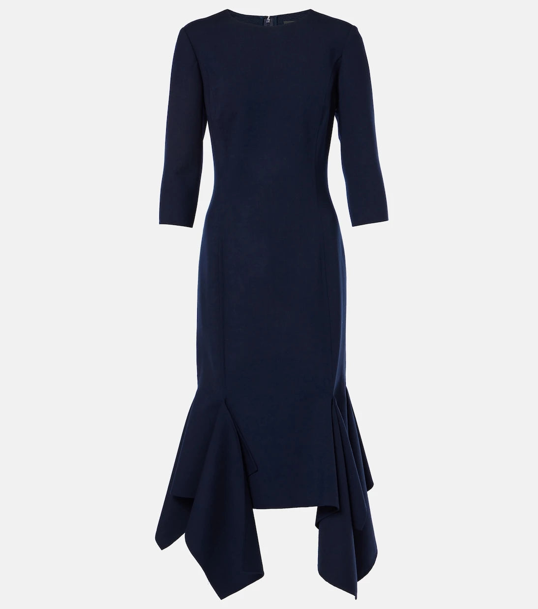 Oscar de la Renta - Pleated wool-blend midi dress