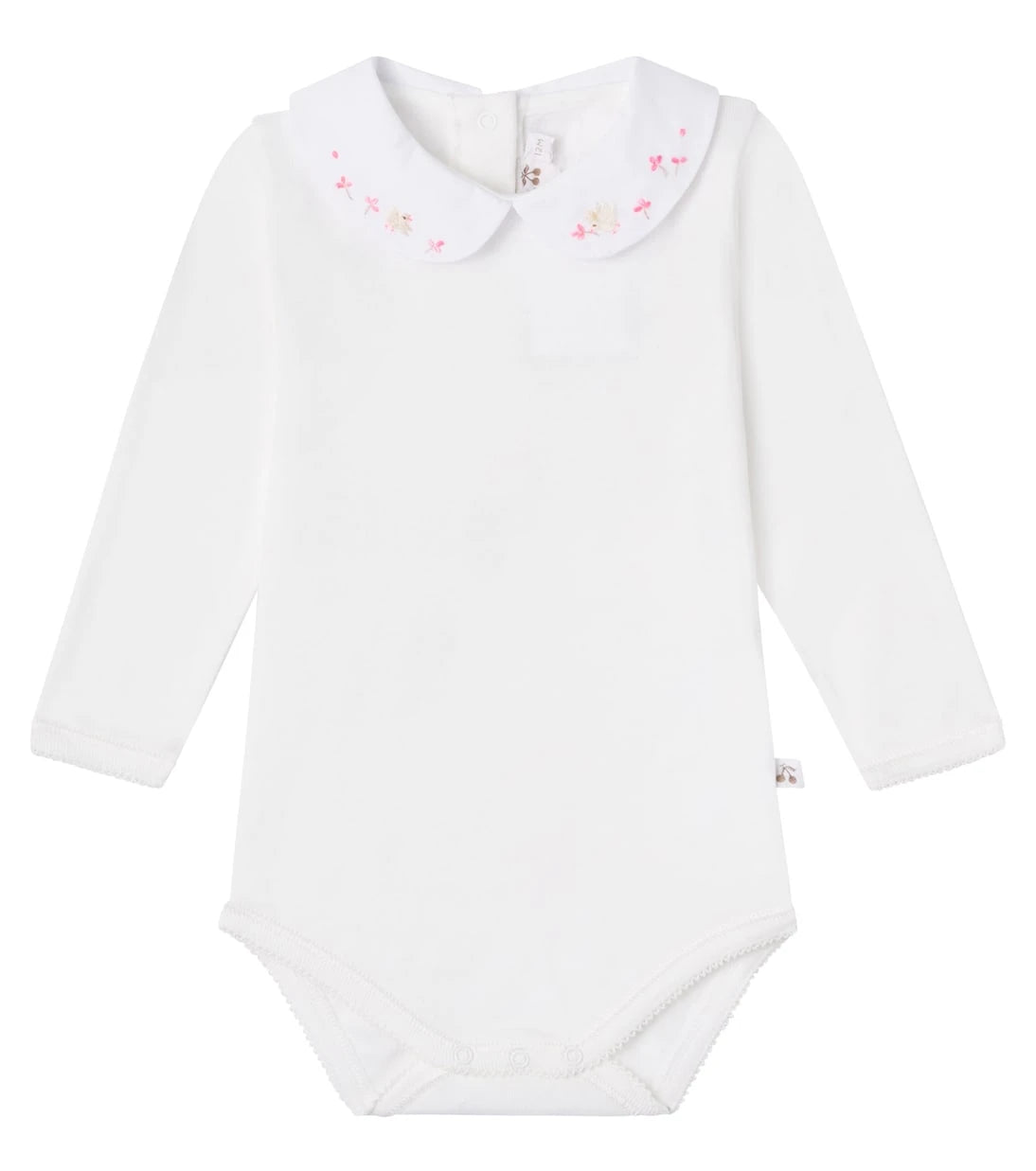 Bonpoint - Baby Cygne embroidered cotton bodysuit