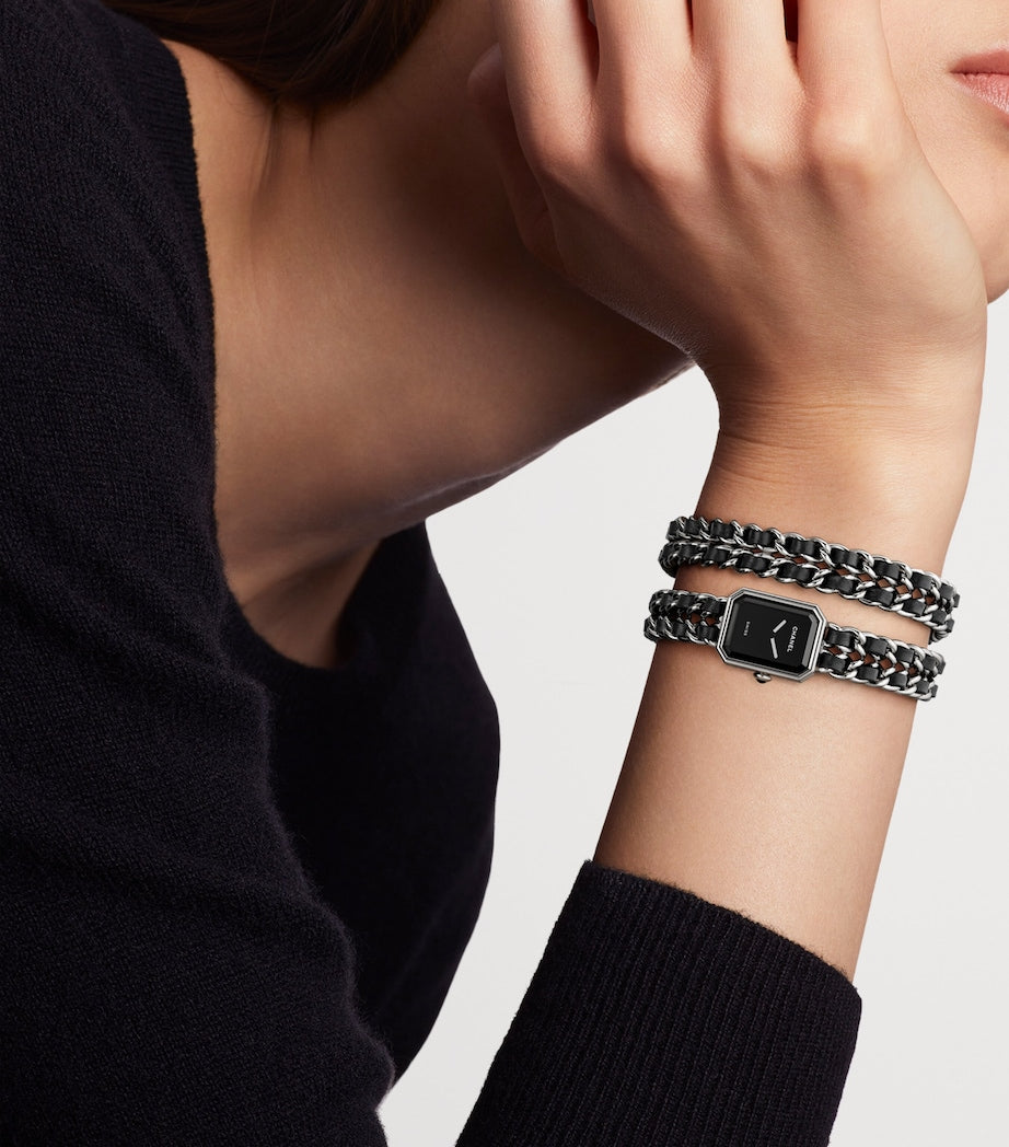 CHANEL Coated Steel Première Iconic Chain Double Row Watch 19.7mm