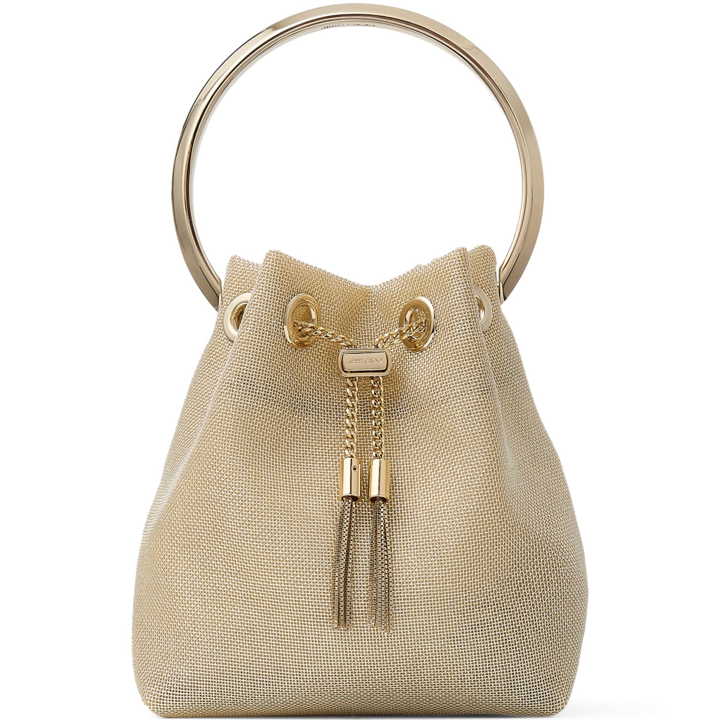 Gold Bon Bon Mesh Top-Handle Bag