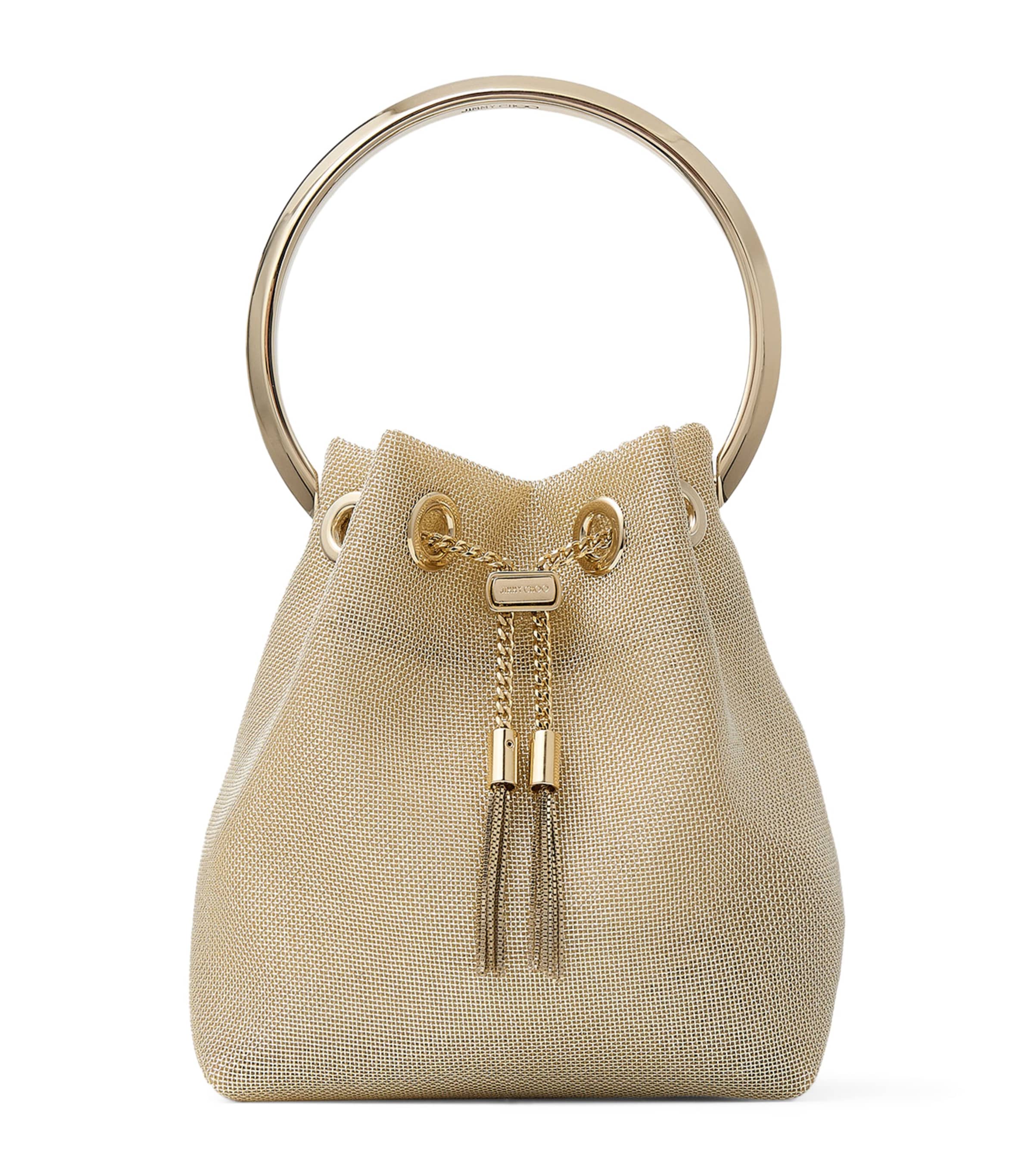 Gold Bon Bon Mesh Top-Handle Bag