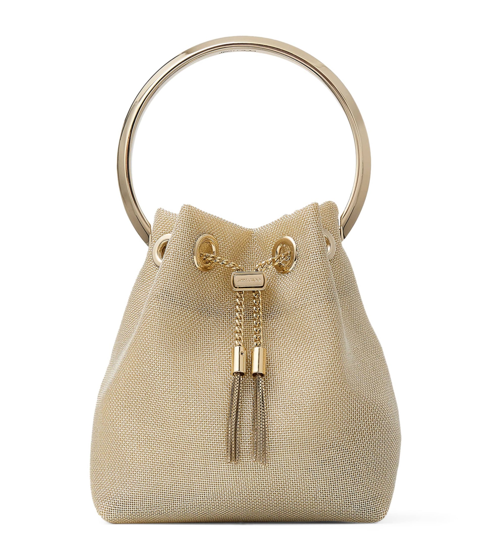 Gold Bon Bon Mesh Top-Handle Bag