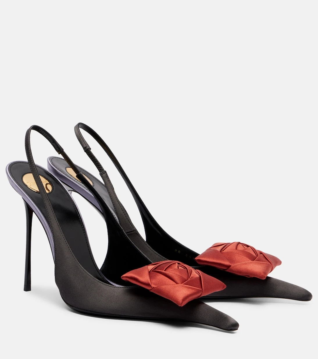 Saint Laurent - Amalia 110 crêpe satin slingback pumps