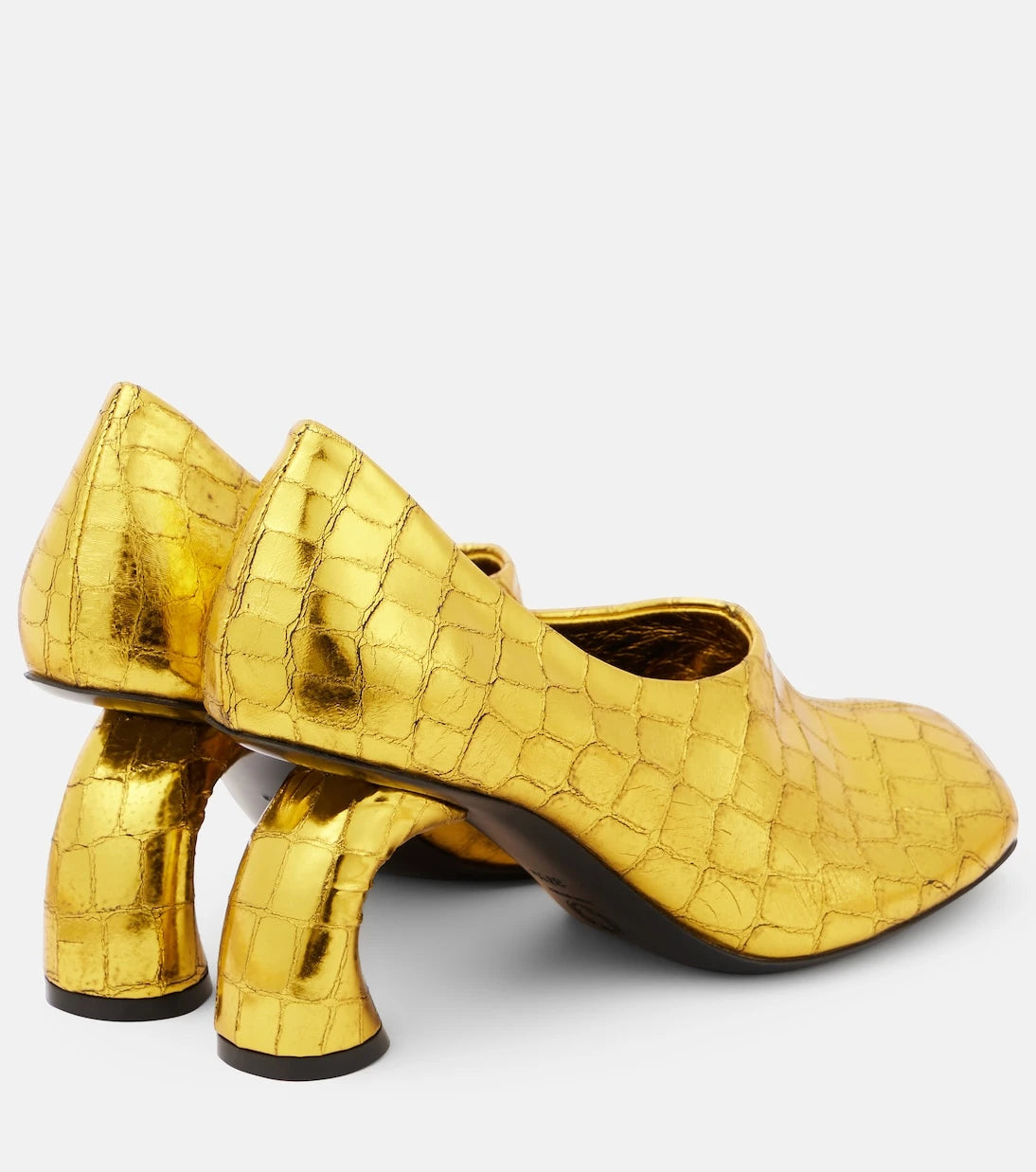 Dries Van Noten - 75 metallic leather pumps
