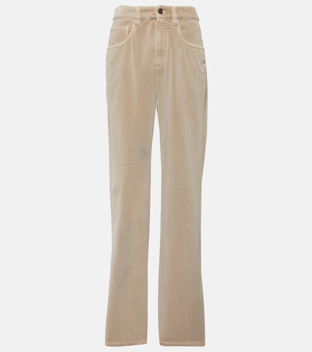 Brunello Cucinelli - Mid-rise cotton velvet straight pants