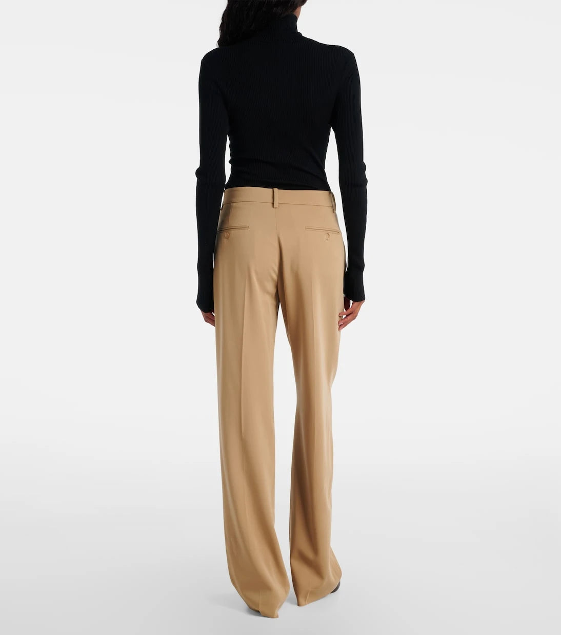 Ralph Lauren Collection - بنطال كورين صوف بقصّة واسعة وخصر منخفض