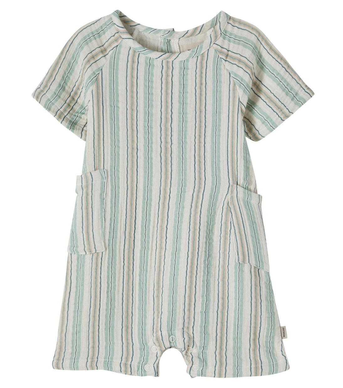 Wheat - Baby Edison striped cotton gauze playsuit